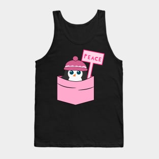 Peaceful cute penguin in pink Tank Top